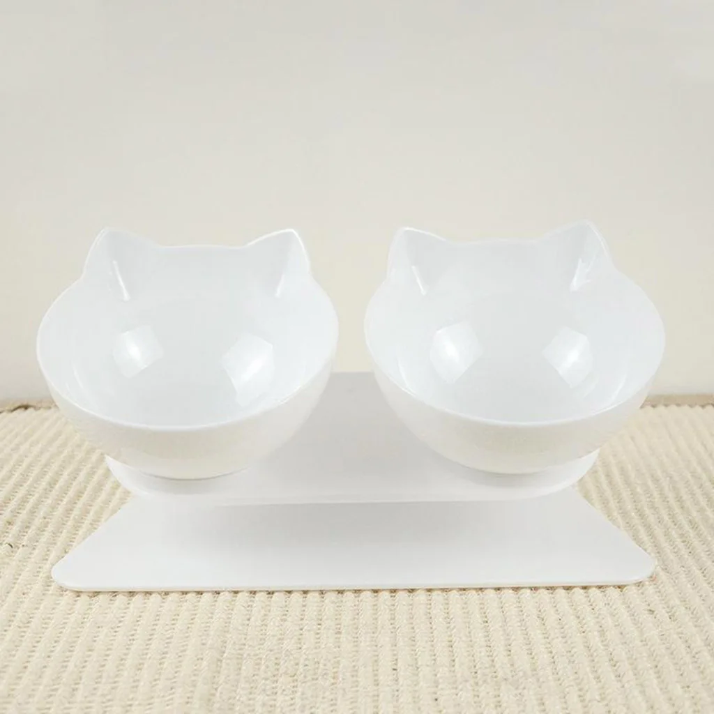 Double Dog Cat Bowls,No-Spill Resin Station, Food Water Feeder Cats Small Dogs Double Dog Cat Bowls,No-Spill Resin Station, Food Water Feeder Cats Small Dogs