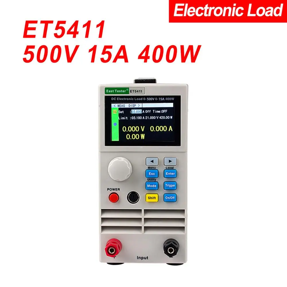 

Programmable Professional Battery Tester DC Electronic Load Battery Capacity Tester 400W 500V15A RS485/232 High Precision ET5411