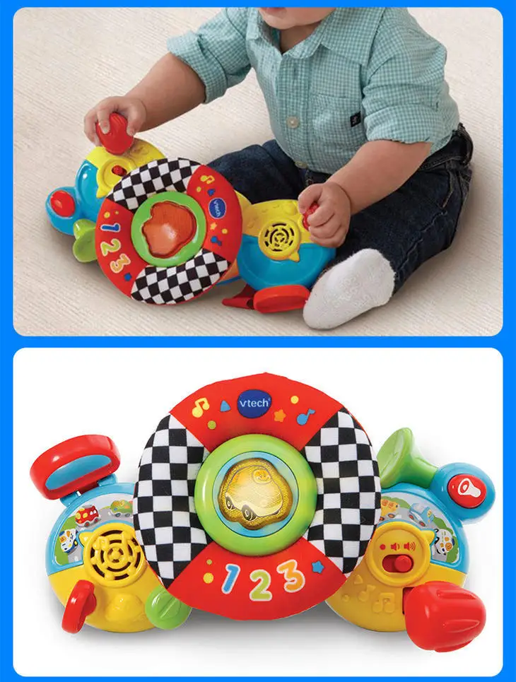VTech Vtech коляска с рулевым колесом для детей, музыкальная обучающая игрушка для раннего возраста, 6-36 месяцев