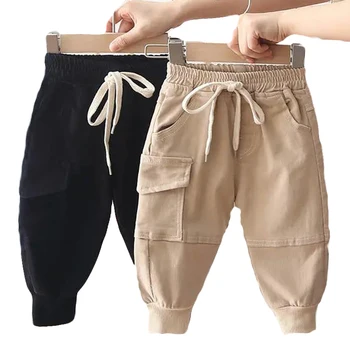 솔리드 코튼 카고 팬츠, 2-6 세 소년 캐주얼 스포츠 바지, Enfant Garcon 어린이 바지, 신제품