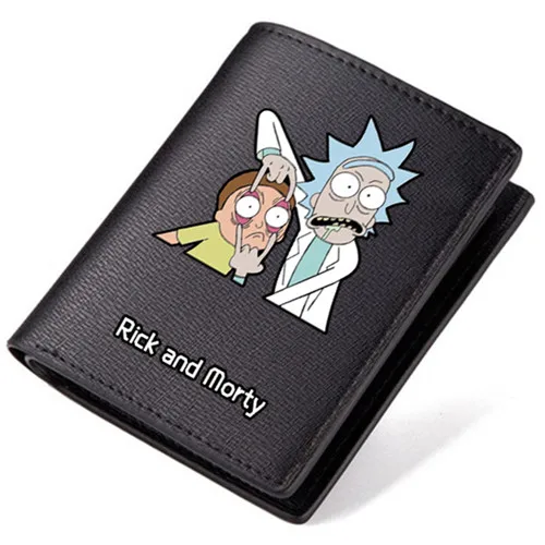 Черный кошелек из искусственной кожи, кошелек marty Rick Science fiction Adventure Trifold Soap Opera Boys Fan Gifts кошельки с персонажами мультфильмов - Цвет: A