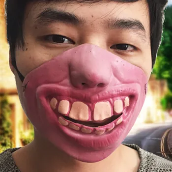

April Fool Toy Funny Fun Mask Big Lips Headgear Pet Funny Mask Practical Jokes Gags Ugly teeth Toys For Children Adult игрушки