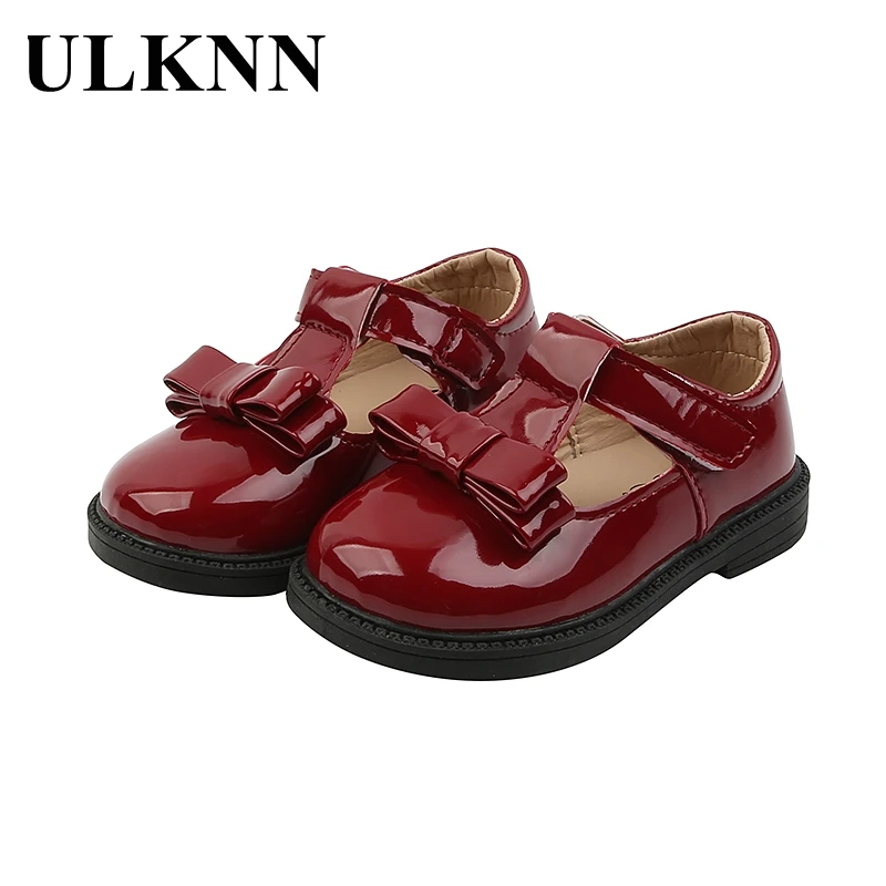Shoes ULKNN Infant Girls Kids Childrens Flats Performances Baby Red 1-To-6-Years Bowknot