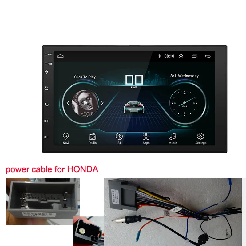 Honda cable Android 8,1 Универсальный " автомобильный Радио Стерео gps навигация Bluetooth wifi 2din автомобильный Радио Стерео четырехъядерный мультимедийный плеер аудио - Цвет: Honda cable