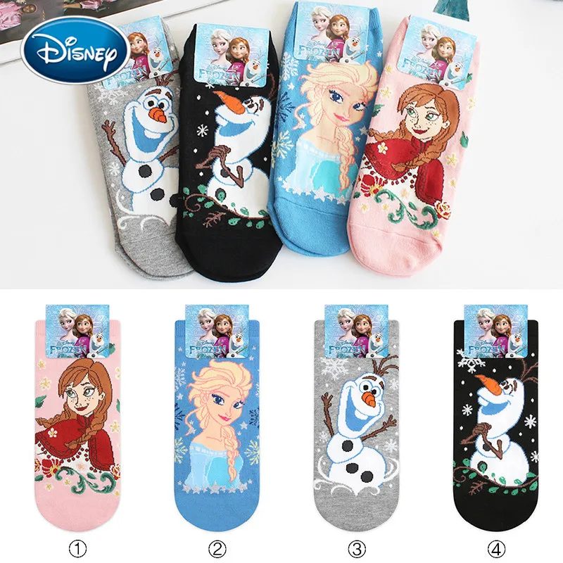 

DIsney Frozen cartoon socks Frozen Elsa / Anna / Olaf socks bright shiny ladies socks gift