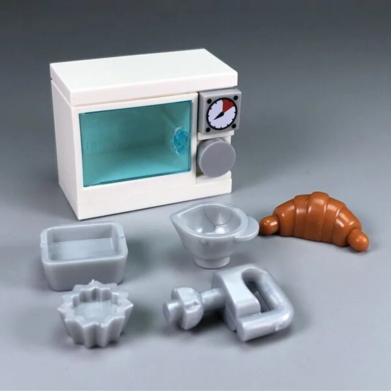 kitchen Baking Tool Appliances Electric Oven Building Blocks Bread Cake Bricks Parts MOC Figures Accessories Kits DIY Toys (4)