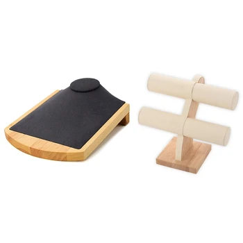 

2 Pcs Jewelry Display Bracelet Storage Display Bangle Display Stand, Black & White