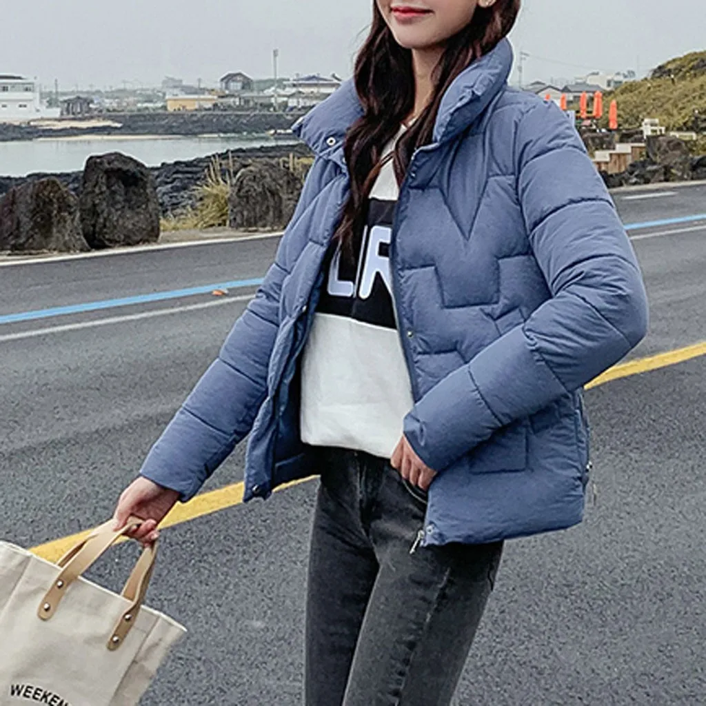 Winter Women Skiing Jackets Pockets Long Sleeve Casual Street Wear Style Cotton Winter Jacket Coat Thick Warm Jacket Plus Size