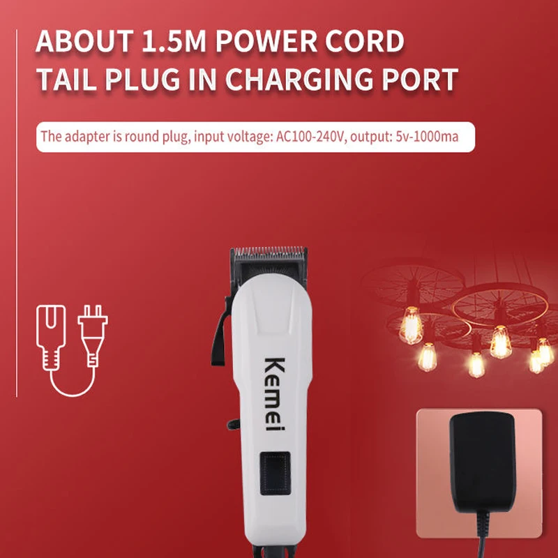 Kemei 809A Professional Hair Trimmer Adjustable Electric Cord