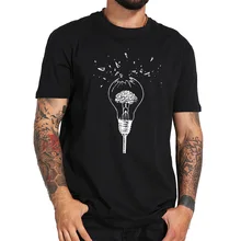 Футболка с надписью «Free Your Mind»; креативный дизайн; мягкая дышащая Высококачественная Черная хлопковая Футболка; светильник с лампочками