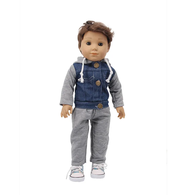 2Pcs/Set Doll Clothes Sweater Jeans Shoes Fit 18 Inch American Of Girl's&43Cm Baby New Born Logan Boy Doll Zaps Generation Toy barbie doll clothes doll clothes doll clothes accessories plush doll accessories doll accessories