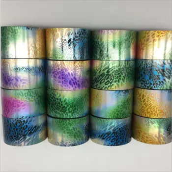 

Starry Sky Laser Nail Foil Set Sexy leopard series beautiful snake pattern Holographic Nail Art Transfer Sticker Decoration DIY