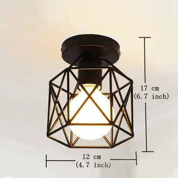

Retro Industrial Style Ceiling Light Creative Modern Black Iron Craft Light Black Metal Cage Nordic Lighting Light Stand Decor