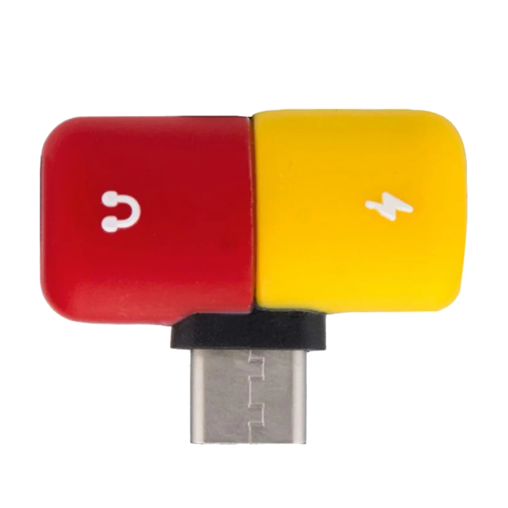 3 Pieces Capsule 2 In 1 USB C Headphone Audio & Charger Adapter Splitter