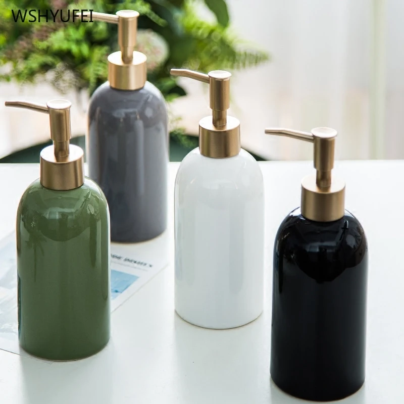 1Pcs 420ml ceramic soap bottle kitchen hand soap bottle cosmetic shampoo shower gel bottle home hotel outdoor travel bottle