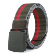 New Fashion Nylon Belts For Men Sports All Match Outdoor Adjustable Buckle Belt Automatic Male Military Combat Elastic Waistband