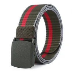 New Fashion Nylon Belts For Men Sports All Match Outdoor Adjustable Buckle Belt Automatic Male Military Combat Elastic Waistband