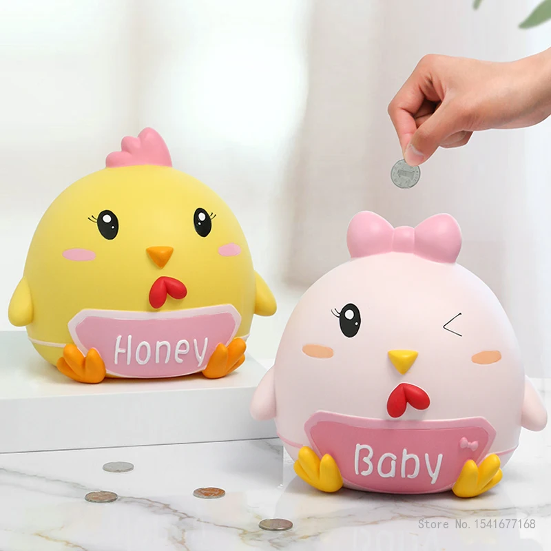Large Capacity Money Box, Cute Chicken Piggy Bank, Vinyl Anti-drop Coin Safe, Home Decoration, Children's Gift