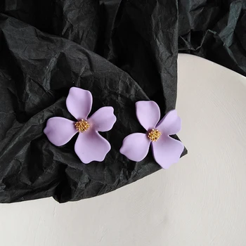 

S925 needle French Jewelry Earrings Pretty Design Lady Style Purple Stud Earrings For Women Fashion Accessories Jewelry Gift