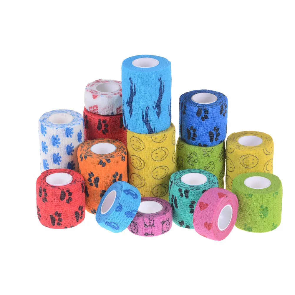 Kit de primeros auxilios para exteriores, vendaje elástico adhesivo impermeable, cinta autoadhesiva transpirable, vendaje colorido para mascotas