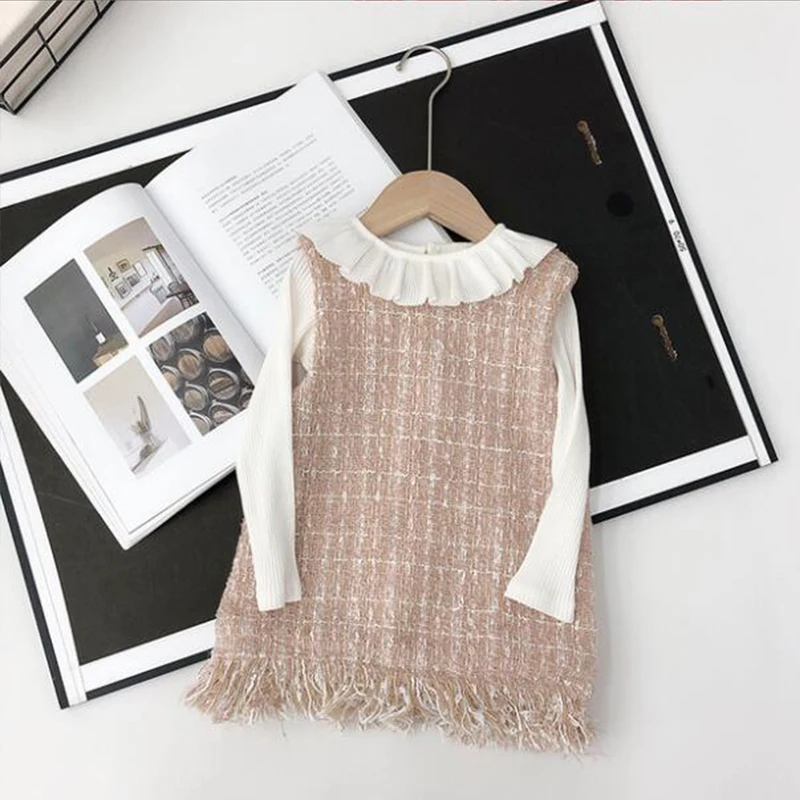 Модное классическое осеннее платье для девочек клетчатая детская одежда принцессы для дня рождения, вечерние платья зимняя одежда для девочек от 12 месяцев до 6 лет