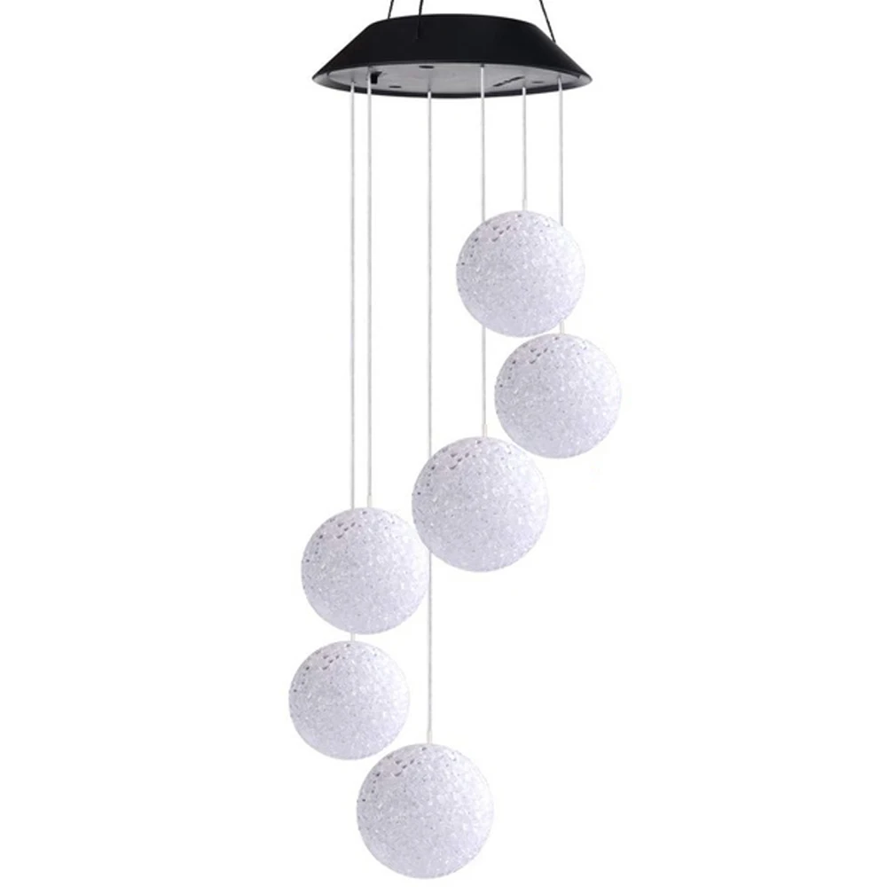 Hummingbird Creative Fashion Wind Bell Light Wind Chime Light Solar Lights Outdoor Waterproof Home Spinner Color Changing - Цвет: Crystal Ball