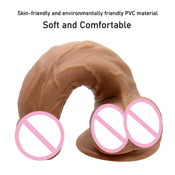 Realistic Huge Dildos Soft Skin Feeling Big Penis with Suction Cup Thick Phallus Large Dick Sex Toys for Women Masturbation 4
