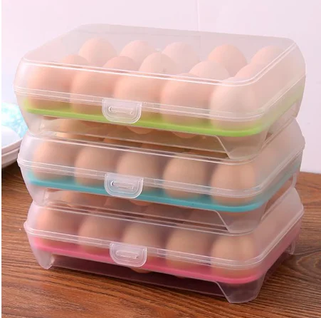 

Kitchen Supplies Egg Refrigerator Storage Box Food Container Transparent Anti-collision Plastic Grid Portable Outdoor 15 Garden