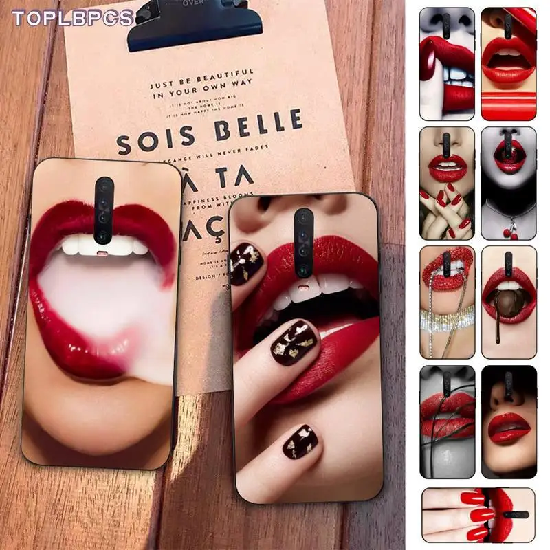 TOPLBPCS с красными сексуальными губами girl Luxury Korea Monroe чехол для телефона Cover RedMi 8 9 4X 5