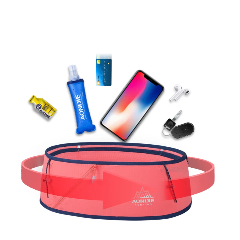 AONIJIE New 450ML Belt Hydration Waist Pack Ultralight Waist Bag Phone Holder For Outdoor Trailing Running Camping Hiking W8101 aonijie running hydration waist pack with two water bottle 170ml bag belt bottle phone holder waterproof jogging