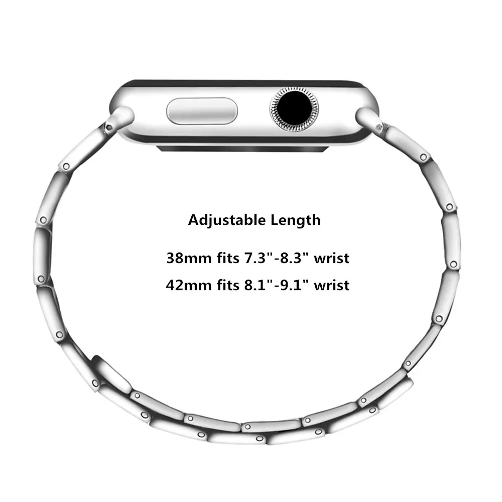 Ремешок для Apple Watch 38 мм/42 мм 40 мм/44 мм, для женщин и мужчин, нержавеющая сталь, металлическая Регулируемая магнитная пряжка, сменные мужские Т-браслеты для iWatch