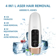 

4 in 1 Laser Hair Removal IPL Epilator 600000 Flashes Ice Painless Photoepilator Maquina De Cortar Cabello HR SC RA Depiladora