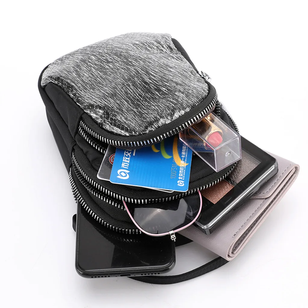 Women Nylon Sequin Coin Purse Shoulder Mobile Phone Bag Exquisite Girls Delicate Handbag Elegant Ladies Fashion Casual Bags