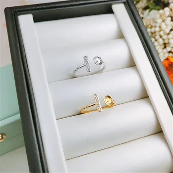 

Beautiful Band Jewelry Promise Ring Hollow Leaves & Pearl Rings Accessories 925 Silver Fashion Jewelry CZ Crystal Accessories