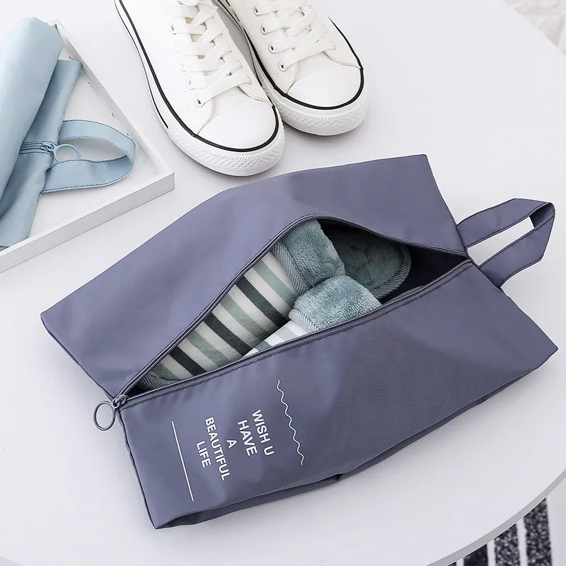 

Portable Waterproof Travel Shoe Bag Multi-purpose Nylon Laundry Storage Pouch Convenient Shoes Sorting Zipper Tote Organizer