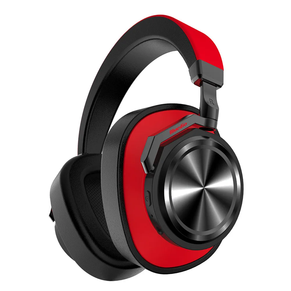 Оригинальные беспроводные Bluetooth наушники Bluedio T6 с шумоподавлением, портативные басы, Hi-Fi, стерео гарнитура для спорта и музыки с микрофоном - Цвет: Красный
