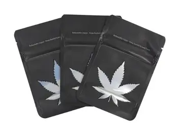 

100 pcs Smell Proof Mylar Stand Up Window Zip Lock Pouch Cookies Gummy Candy Packaging Pouches Child Resistant Exit Bag