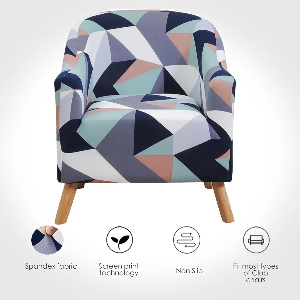 Chair-Cover Study-Counter Club Printed Living-Room Stretch-Tub Spandex for Bar