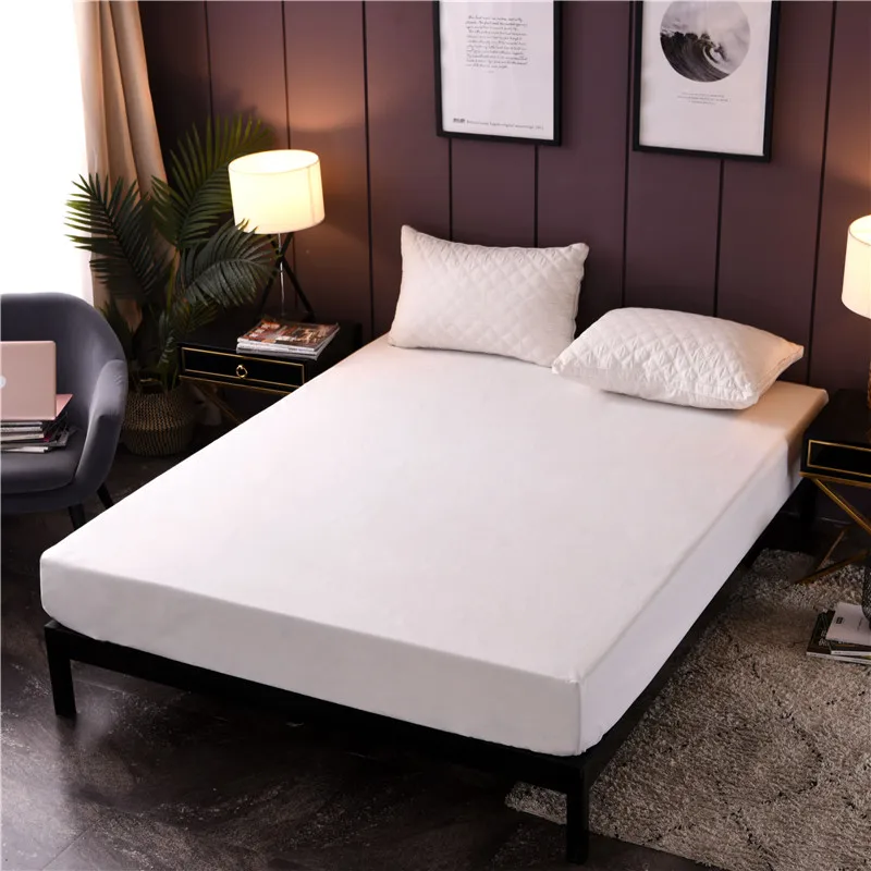 

HM Life Bedroom Fitted Sheet Non-slip Solid 5 Colors Black White Blue Red Gray Sheet Protective Sleeve Bed Sheets Home Textile