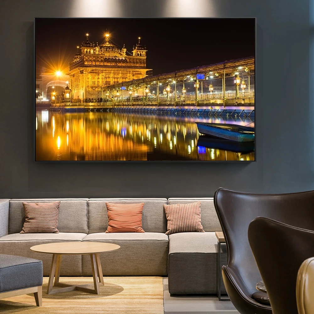 

Golden Temple of India Canvas Paintings On the Wall Art Prints Modern Landscape Posters And Prints Wall Pictures Home Decoration