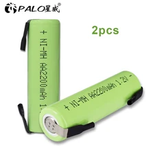 Ni-mh 1,2 V AA перезаряжаемая батарея 2200mAh nimh cell Green shell со сварочными вкладками для Электробритва Philips, зубной щетки