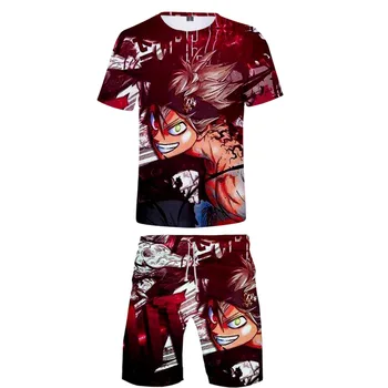 

Fashion Funny 3D Suit Men O-Neck T-Shirt + Shorts Set Fashion Anime 3D Print Suit Man Harajuku Streetwear Hip Hop Men Suit