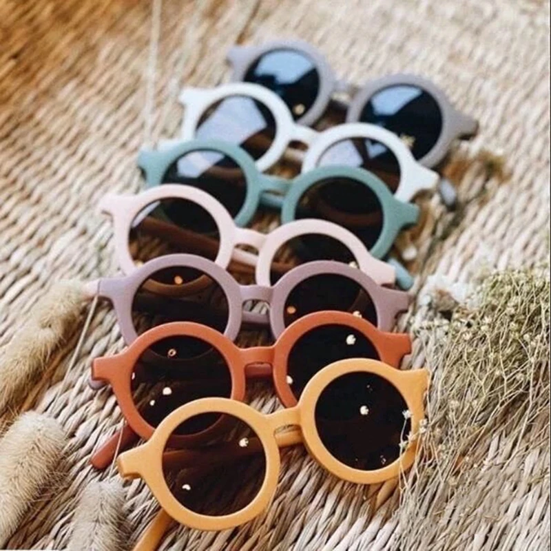Gafas de sol para de 1 a 7 años, bonitas gafas de sol redondas y Vintage, protección para la playa, Retro, novedad de 2021|Guantes y - AliExpress