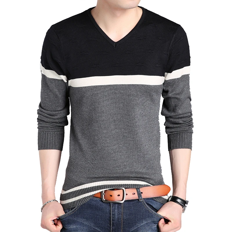 YONGM Men Knitted Casual Crew Neck Long Sleeve Pullover Sweater