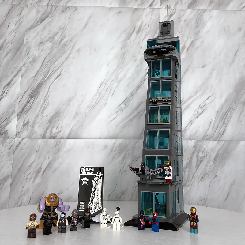 

Compatible With Legoinglys Marvel Ironman New Upgraded Version SuperHeroes Avengers Tower Endgame Building Blocks BricksToys