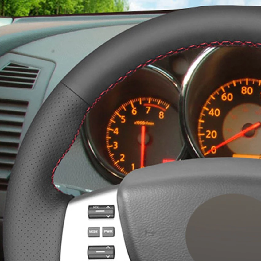 Черный PU искусственная кожа DIY чехол рулевого колеса автомобиля для Nissan Quest 2004-2010 Altima 2005-2009 Murano 2003-2008 Maxima 2004-2008