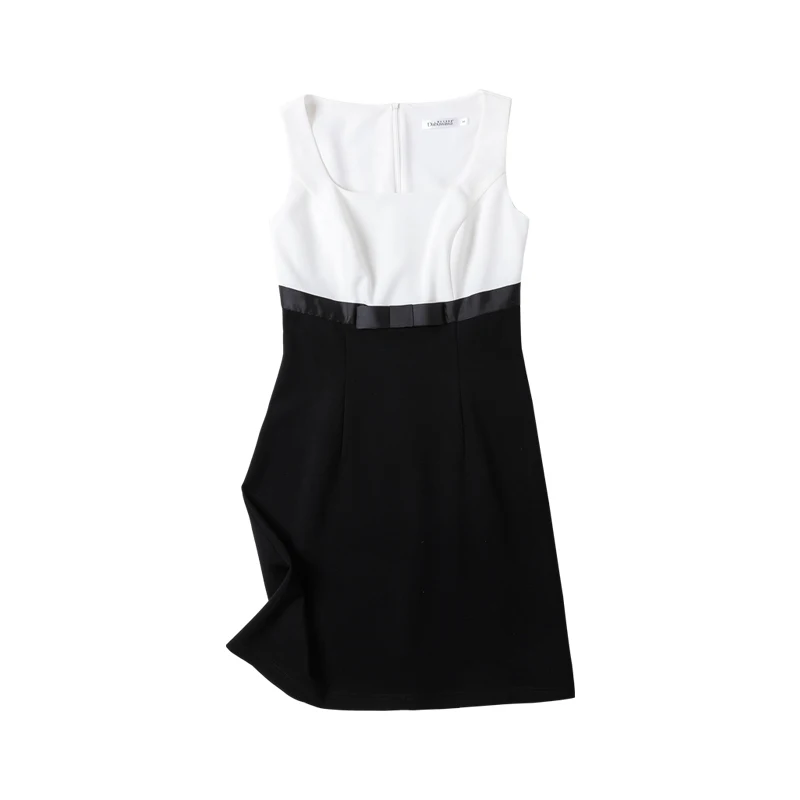Dabuwawa женское платье новое летнее Черное и белое лоскутное платье А-силуэта сексуальное без рукавов тонкое темпераментное короткое платье DN1BDR081