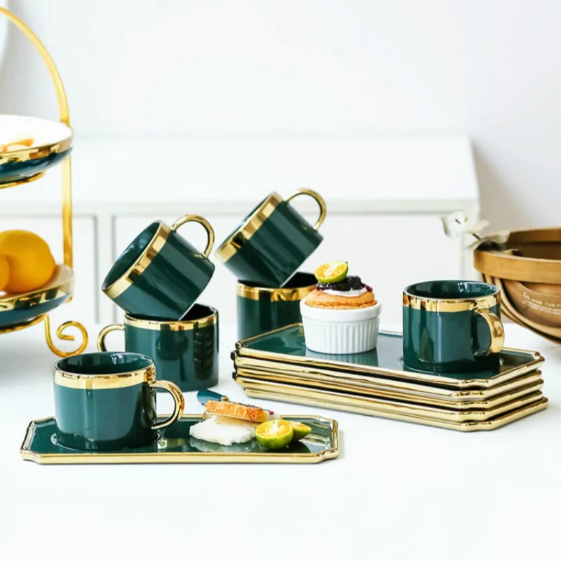 

Green Nordic Luxury Coffee Cup Set Coffee Cup + Spoon + Dish A