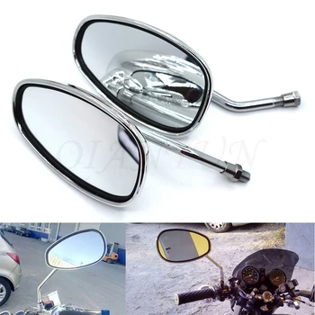

Universal motorcycle rearview mirror 10mm oval street car rearview mirror for Kawasaki ZX7R ZX1100 ZX-11 ZZR1200 ZRX1100 ZG1000