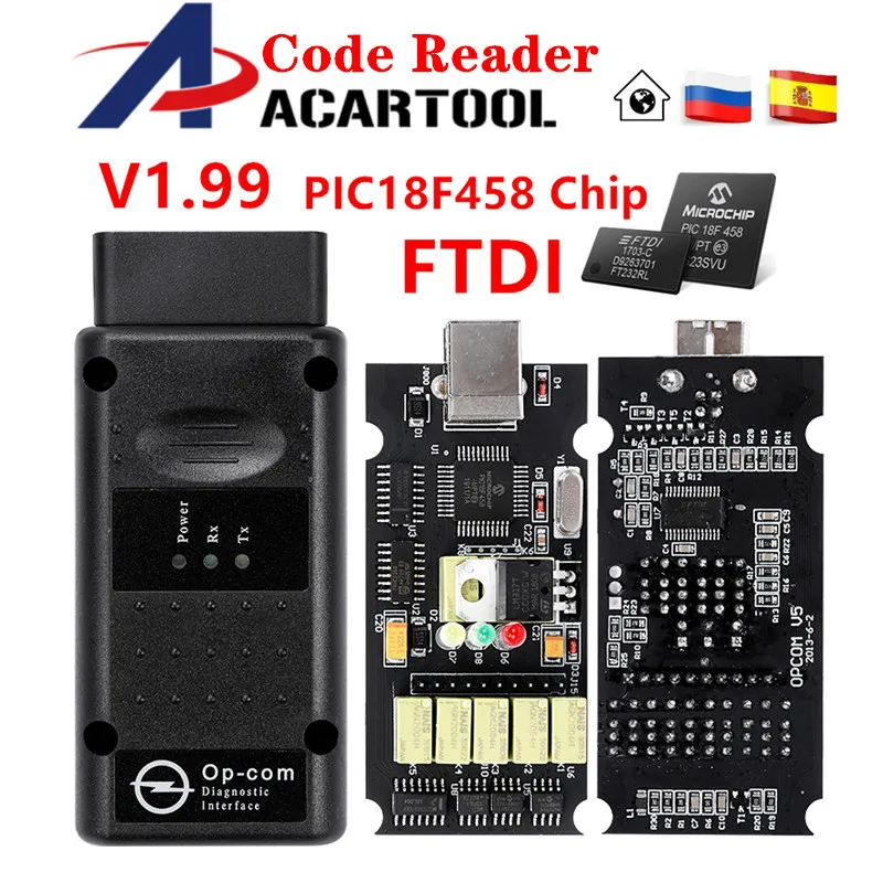 Opcom V1.70 V1.99 с PIC18F458 FTDI FT232RL чип OBD2 диагностический инструмент для Opel Opcom шина сети локальных контроллеров диагностический Opcom V1.78